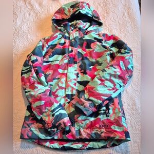 Burton girls Large or 14 Phan Rang - Nha Trang ski jacket, pink, teal, VVGUC